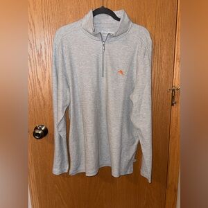 Tommy Bahama IslandZone Supima Cotton Half-Zip Pullover Sweatshirt - Gray